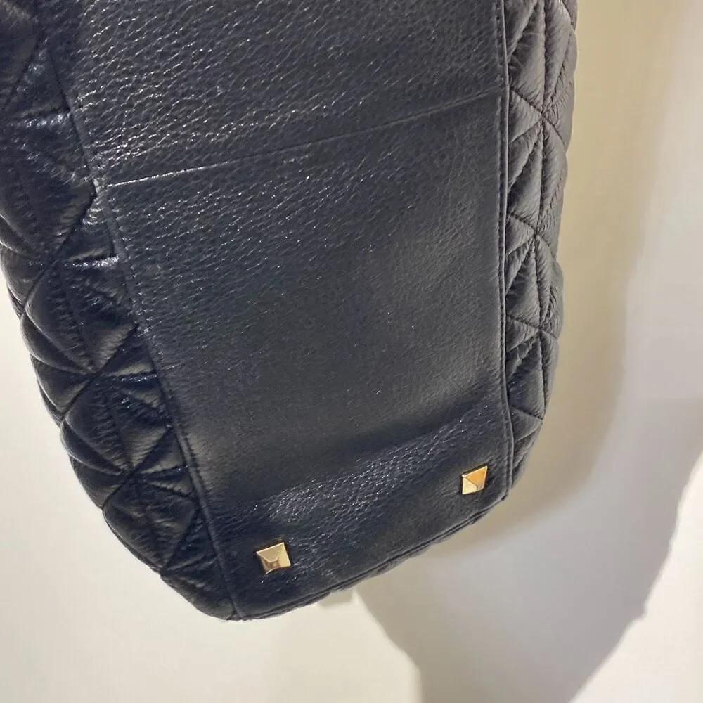 Kate Spade Women's Black White‎ Quilted Leather Chain Strap Shoulder Bag